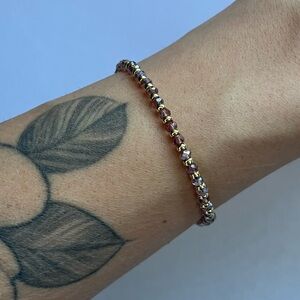 Purple & Gold Beaded Bracelet| handmade stretch bracelet